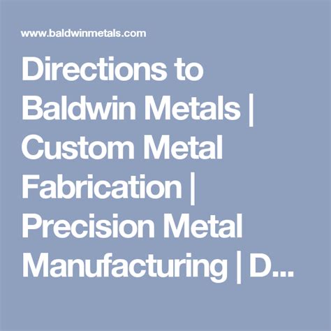 baldwin metal fabrication|baldwin metals catalog.